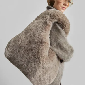 Dolomia Faux Fur Bag - Light Taupe