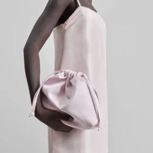 Morgan Satin Small Pouch - Faded Pink