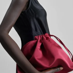 Morgan Satin Small Pouch - Burgundy
